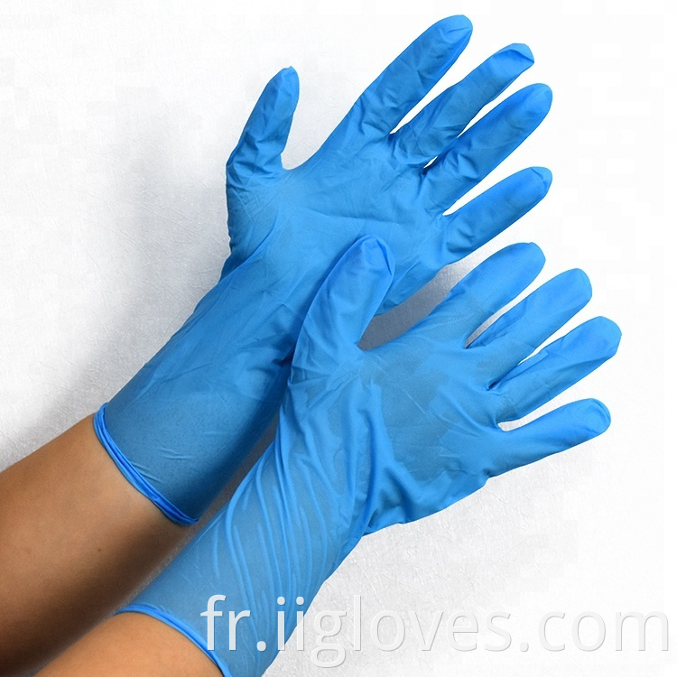 Gants en nitrile bleu jetable sans usage médical